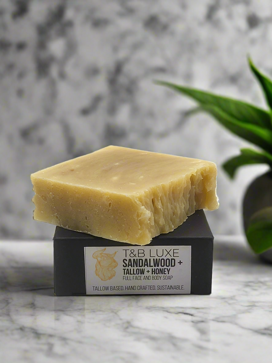 T&B Luxe Sandalwood+ Tallow and Honey Soap