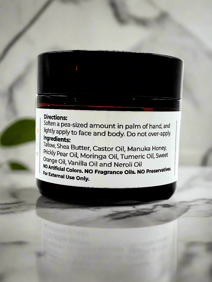T&B Royal Whipped Tallow Skin Cream Intensive Care with Manuka Honey and Moringa Oil - T&B LUXE Tallow Balm with Manuka Honey All Natural